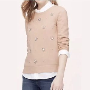 LOFT Jeweled Sweatshirt L